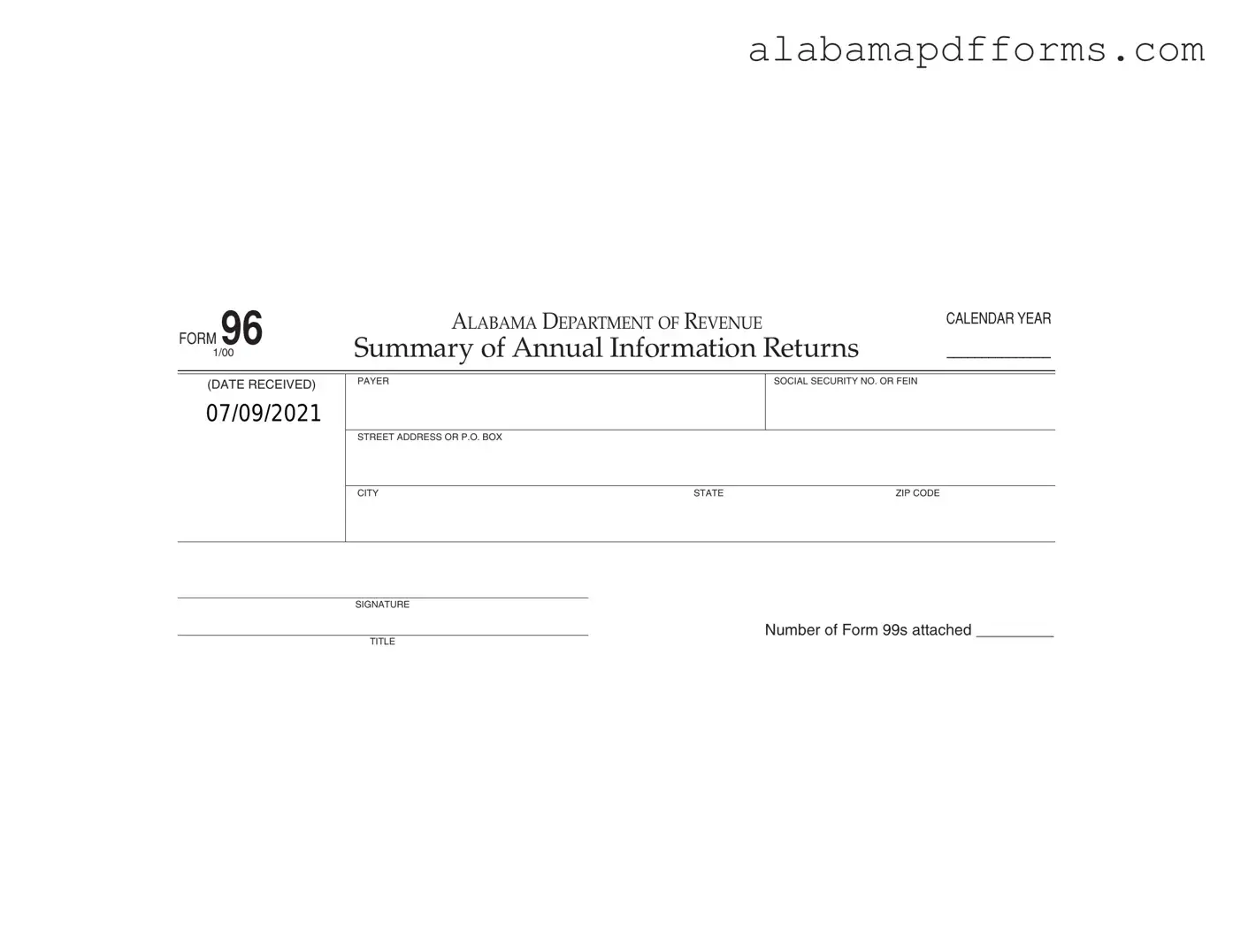 Fill Out a Valid 96 Alabama Form