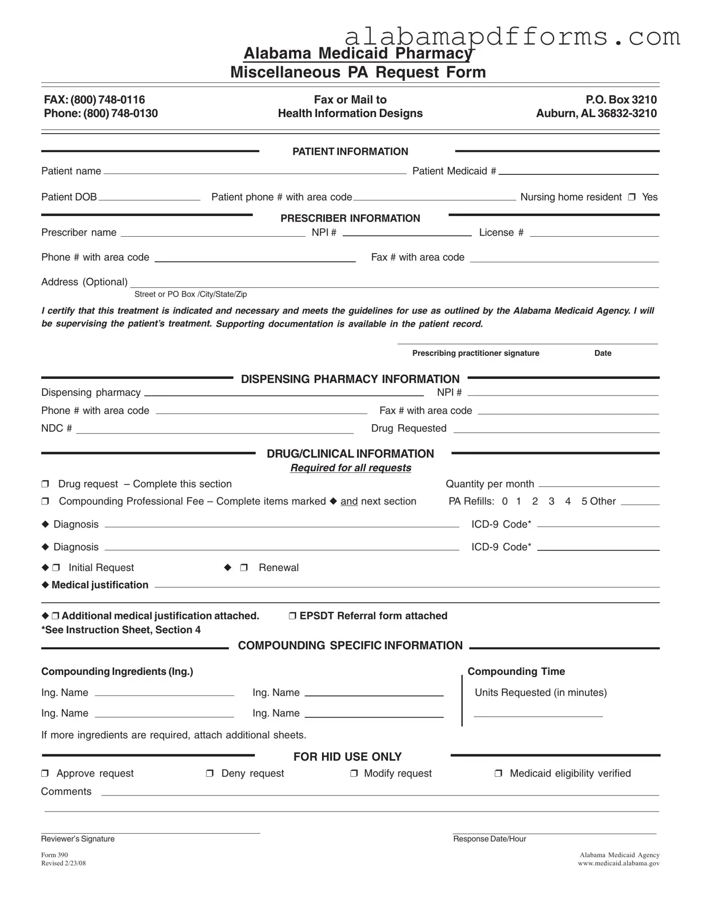 Fill Out a Valid Alabama 390 Form