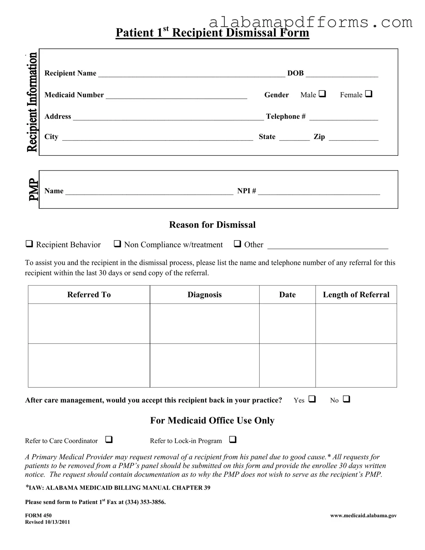 Fill Out a Valid Alabama 450 Form