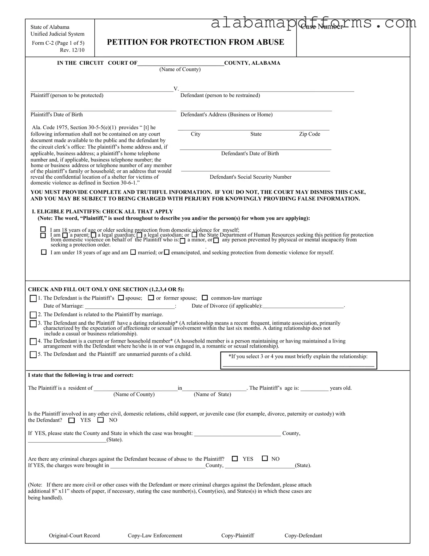 Fill Out a Valid Alabama C 2 Form