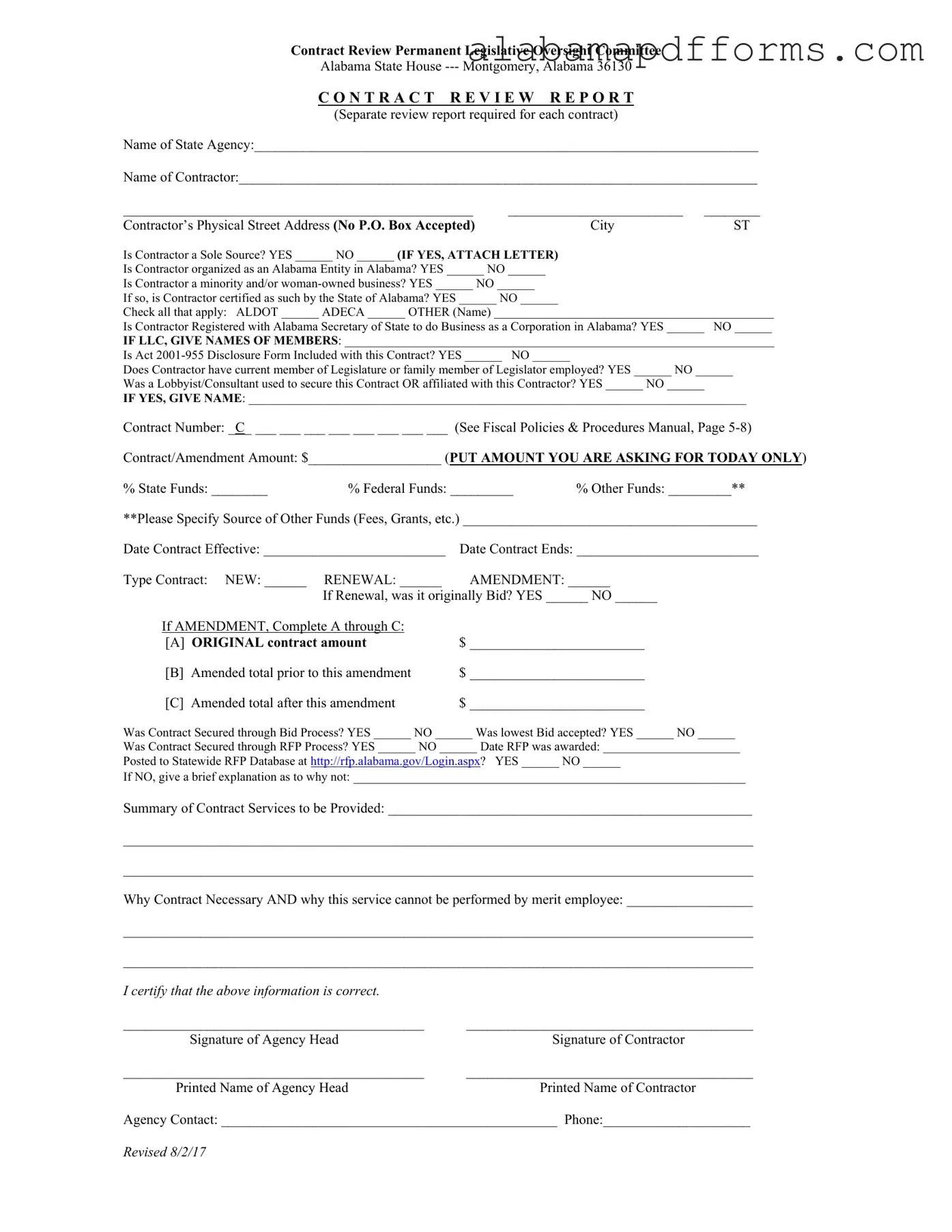 Fill Out a Valid Alabama Contract Form