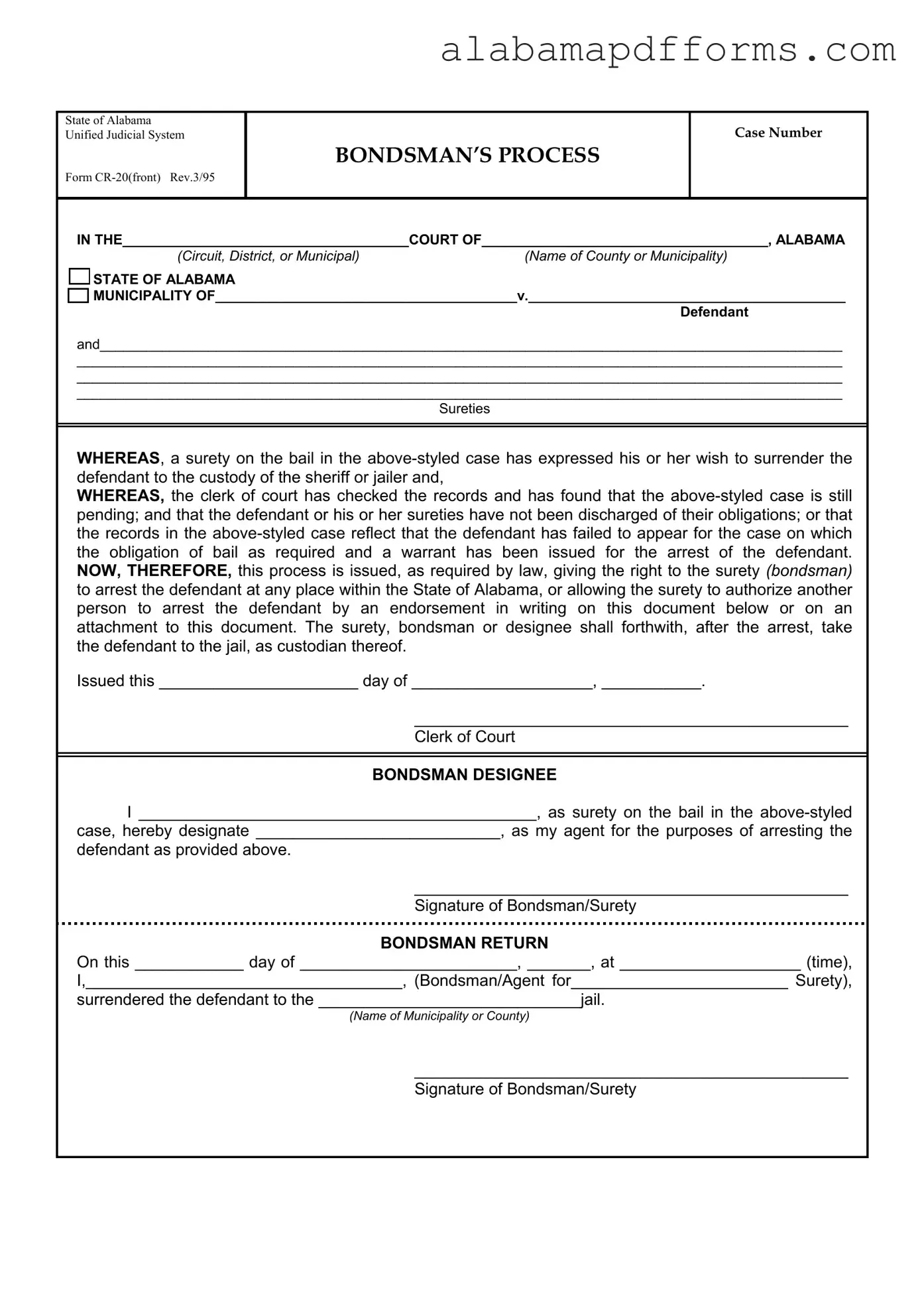 Fill Out a Valid Alabama Cr 20 Form