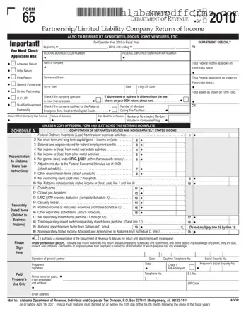 Fill Out a Valid Alabama 65 Form
