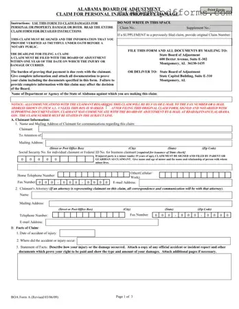 Fill Out a Valid Alabama Boa A Form
