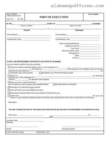 Fill Out a Valid Alabama C 20 Form