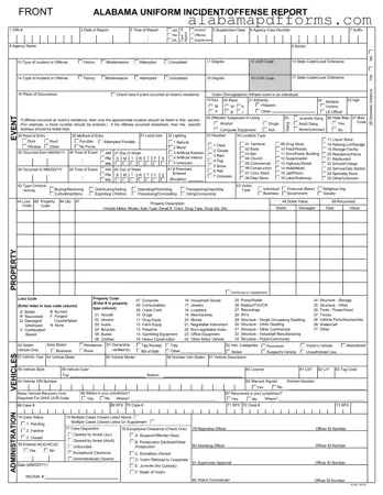 Fill Out a Valid Alabama Incident Offense Report Form