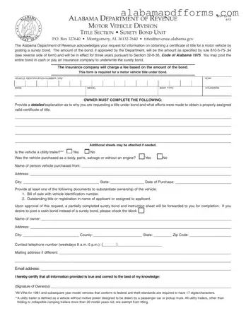 Fill Out a Valid Alabama Mvt 10 1A Form