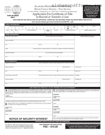 Fill Out a Valid Alabama Mvt 20 1 Form