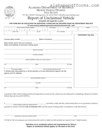 Fill Out a Valid Alabama Mvt 38 1 Form