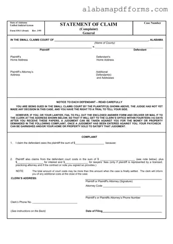 Fill Out a Valid Alabama Sm 1 Form