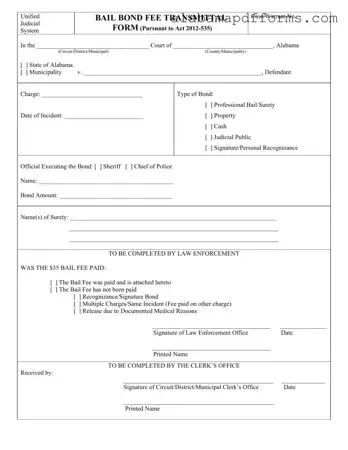 Fill Out a Valid Bond Release Alabama Form